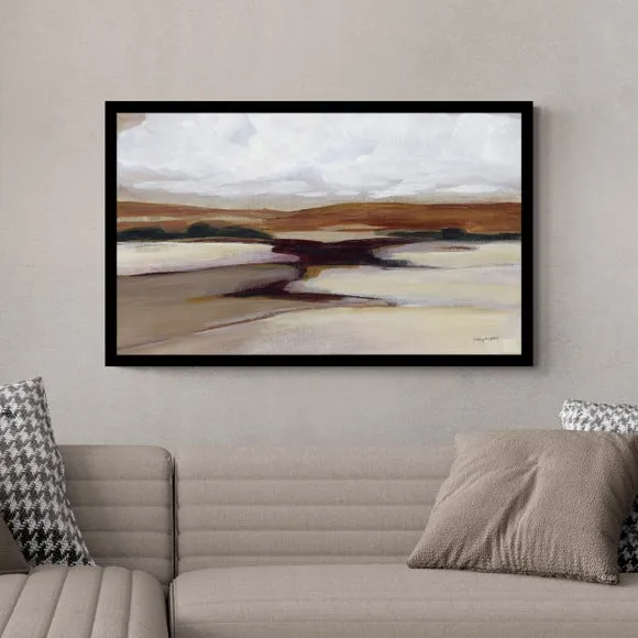 Abstract Landscape Framed Print - Burgundy image