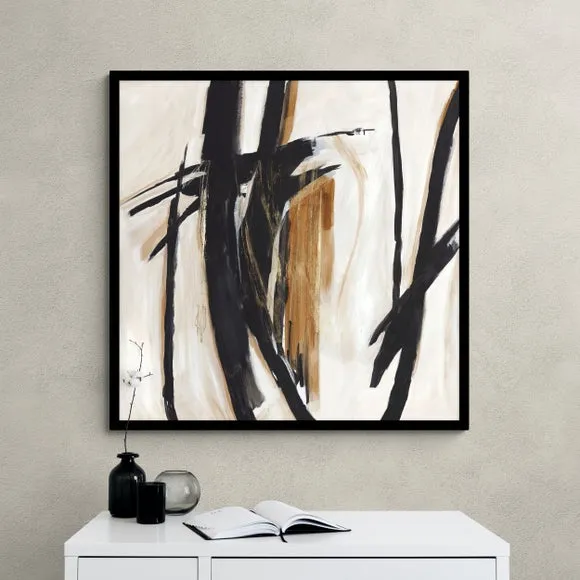 Extra Large Framed Print - Black, Textured