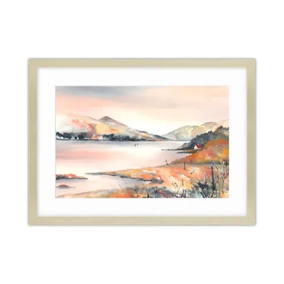 Framed Art Print - Orange, Watercolour