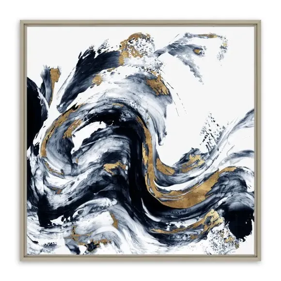 Framed Canvas Print Abstract Art - Black Frame