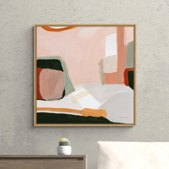 Framed Canvas Print - Multicolor, Oak Effect
