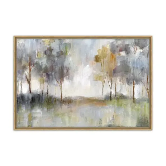 Framed Canvas Print - Multicolor, Oak Frame