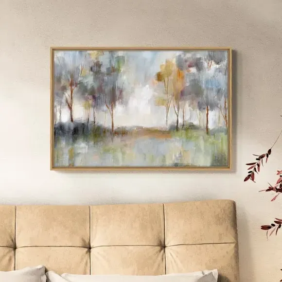 Framed Canvas Print - Multicolor, Oak Frame image