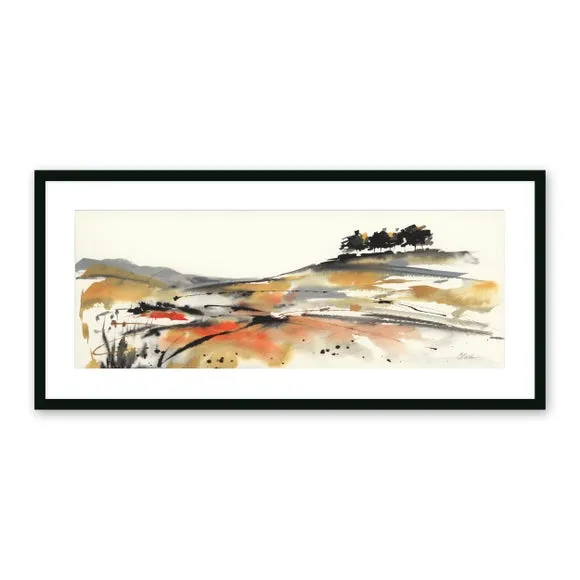 Framed Landscape Print - Black Frame, Glass