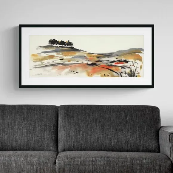 Framed Landscape Print - Black Frame, Glass image