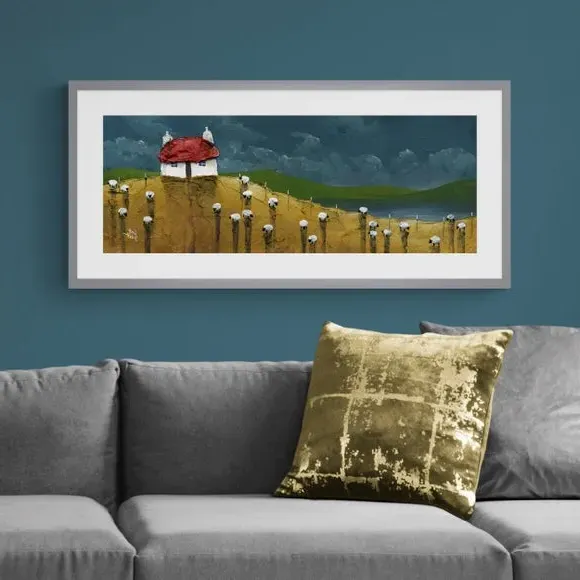 Framed Landscape Print - Green, Glass Finish image