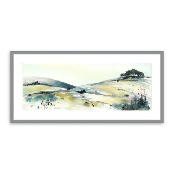 Framed Landscape Print - Grey Frame, Glass