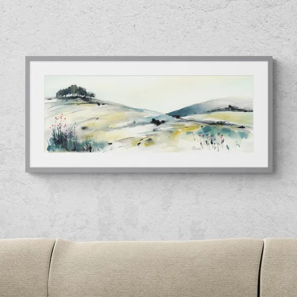 Framed Landscape Print - Grey Frame, Glass image