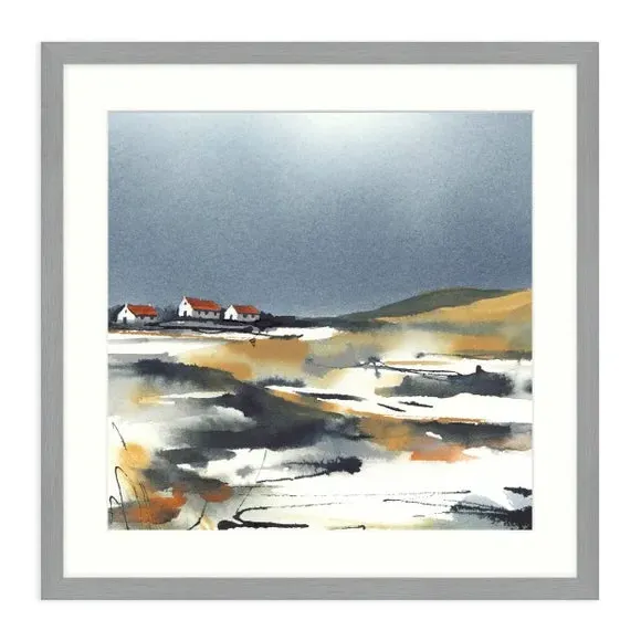Framed Print Abstract Coastal - Silver Frame