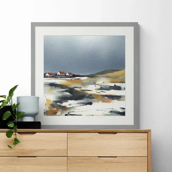 Framed Print Abstract Coastal - Silver Frame image
