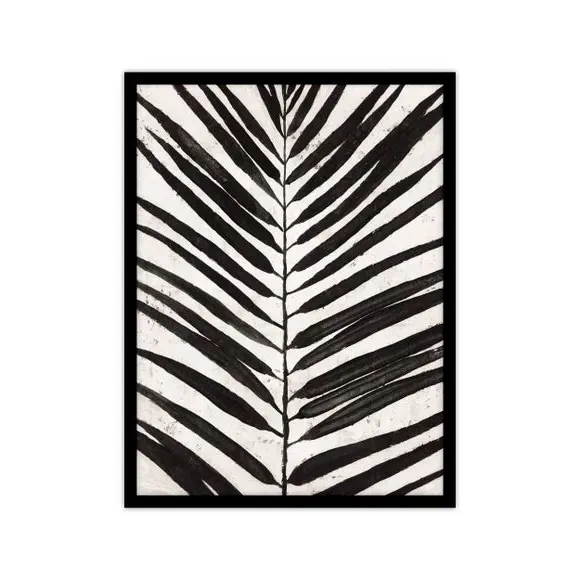 Framed Print Abstract Leaf Design - Black