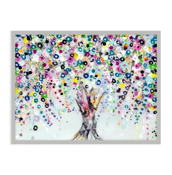 Framed Print Abstract Tree - Multicolor, Wood