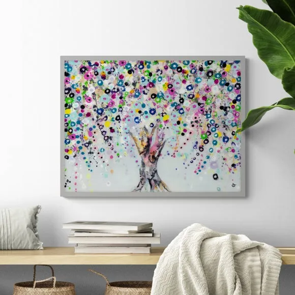 Framed Print Abstract Tree - Multicolor, Wood image