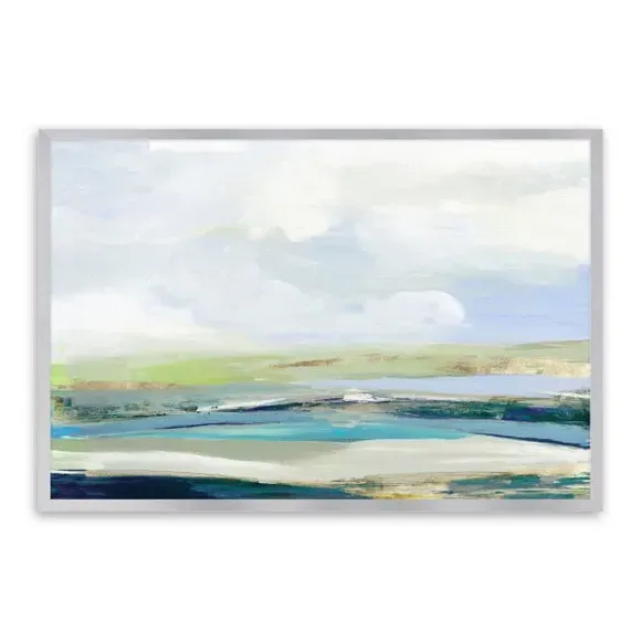Framed Print Coastal Abstract - Multicolor, Silver