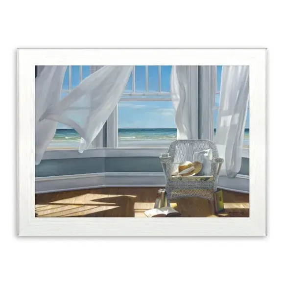 Framed Print Coastal Art - Blue, Textured Finish