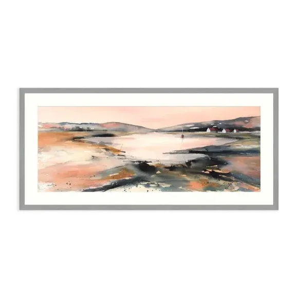 Framed Print Coastal Scene - Silver Frame