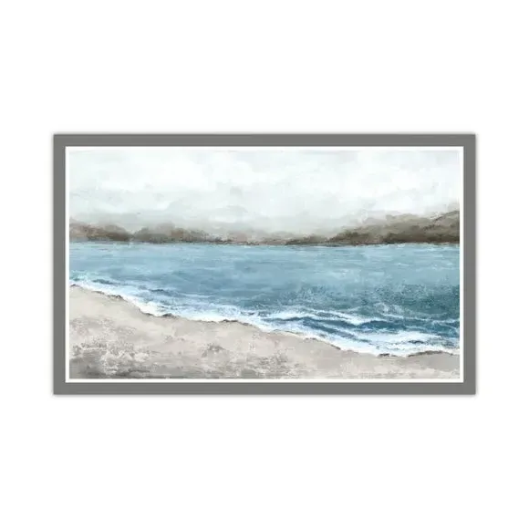 Framed Print Coastal Seascape - Blue, Textured