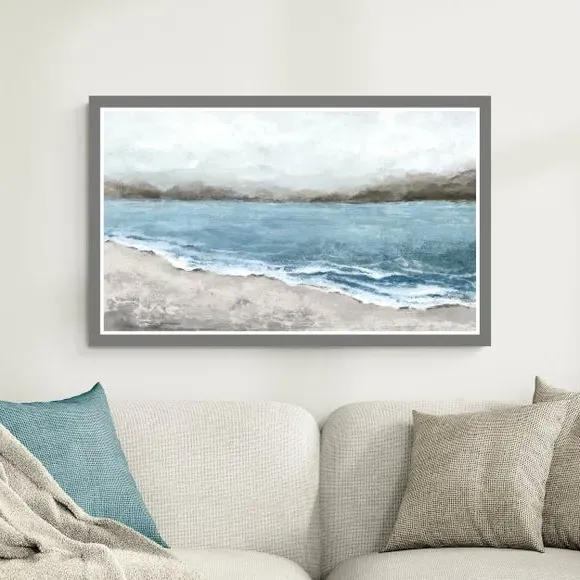 Framed Print Coastal Seascape - Blue, Textured image