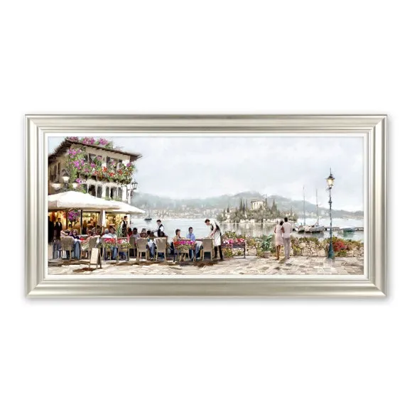 Framed Print Lake Cafe - Multicolor, Textured