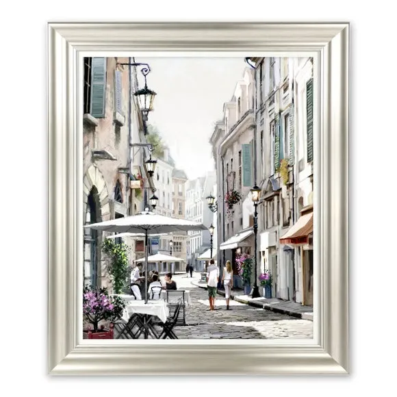Framed Print Mediterranean Street - Natural