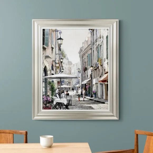 Framed Print Mediterranean Street - Natural