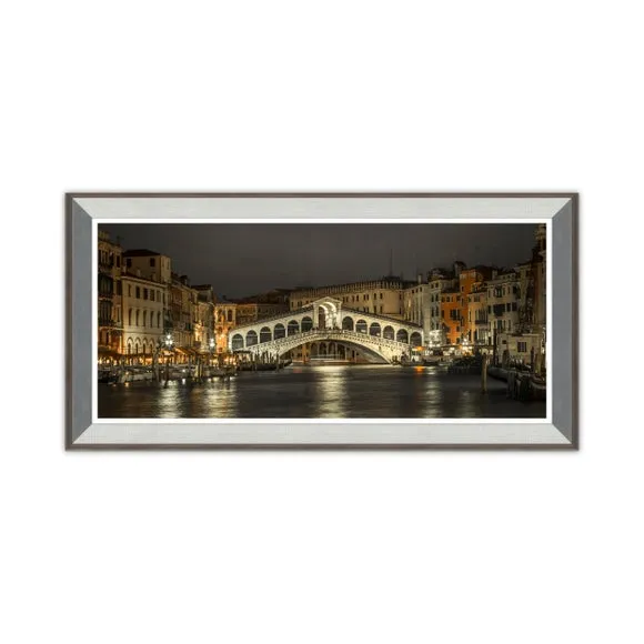 Framed Print Venice Bridge - Bronze, Glass-Free