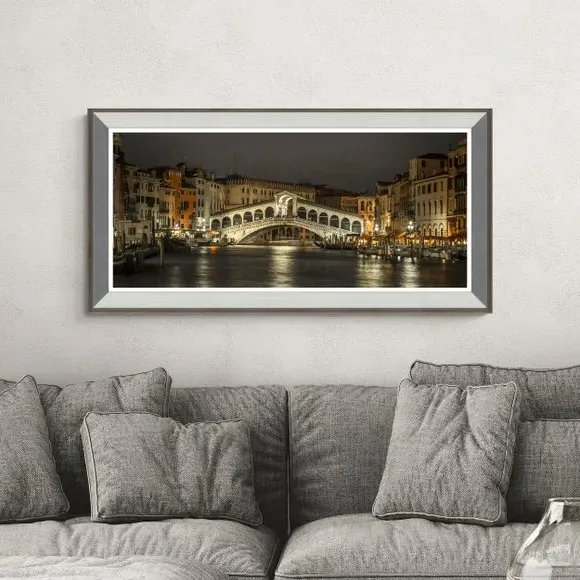 Framed Print Venice Bridge - Bronze, Glass-Free image