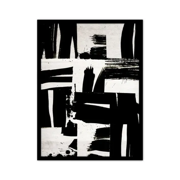 Framed Print with Black Frame - Black, Paper