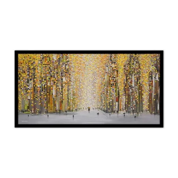 Framed Print with Border - Multicolor, Black Frame