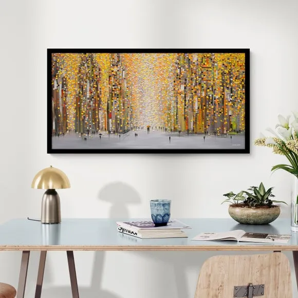 Framed Print with Border - Multicolor, Black Frame image