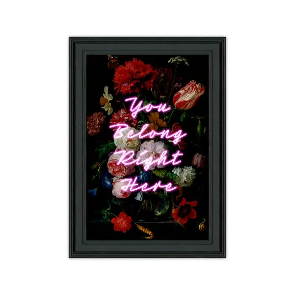 Framed Print with Typography - Black Frame