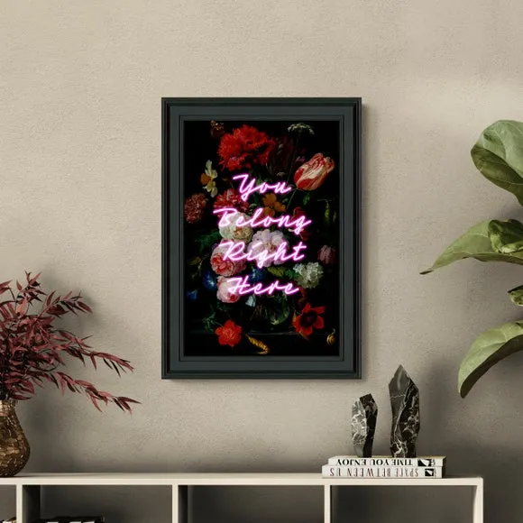 Framed Print with Typography - Black Frame