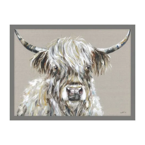 Highland Cow Framed Print - Grey Frame