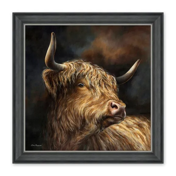 Highland Cow Framed Print - Grey Frame