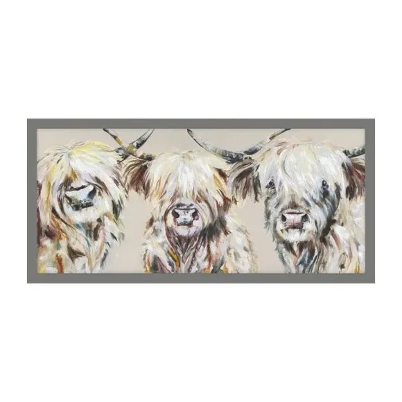 Highland Cow Framed Print - Grey Frame