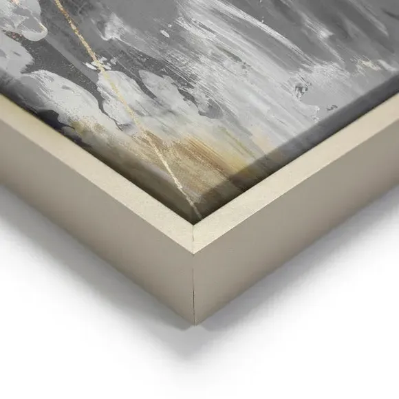 Large Abstract Canvas Art - Black, Framed