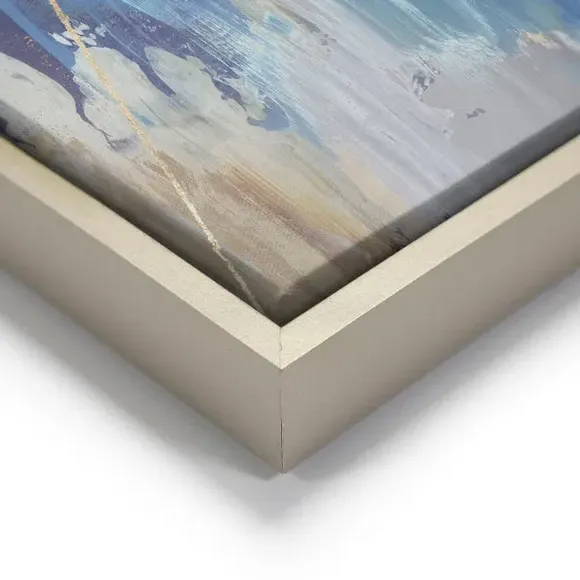 Large Abstract Canvas Art - Blue, Framed