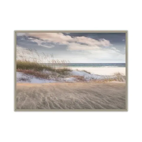 Large Framed Canvas Print - Blue, Coastal