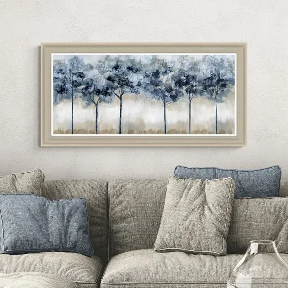Panoramic Framed Print - Blue, Textured Finish image