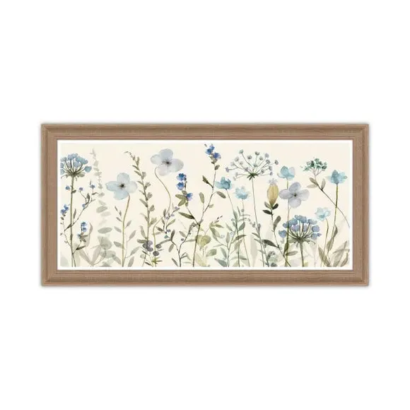 Panoramic Framed Print Glass-Free - Blue, Birch