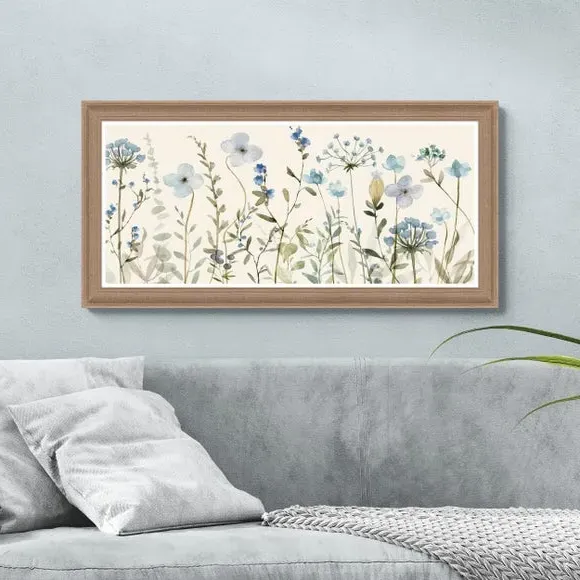Panoramic Framed Print Glass-Free - Blue, Birch image