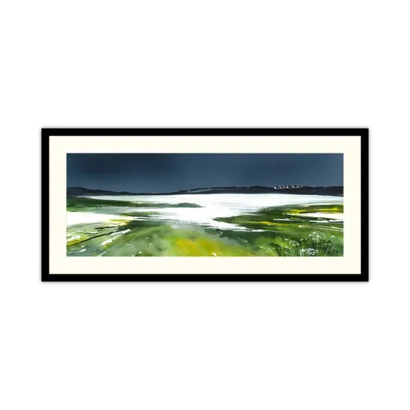 Panoramic Framed Print - Green, Glass
