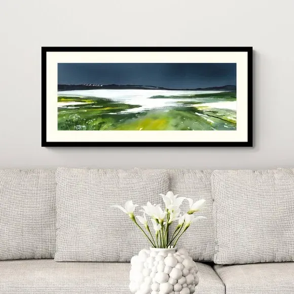 Panoramic Framed Print - Green, Glass image