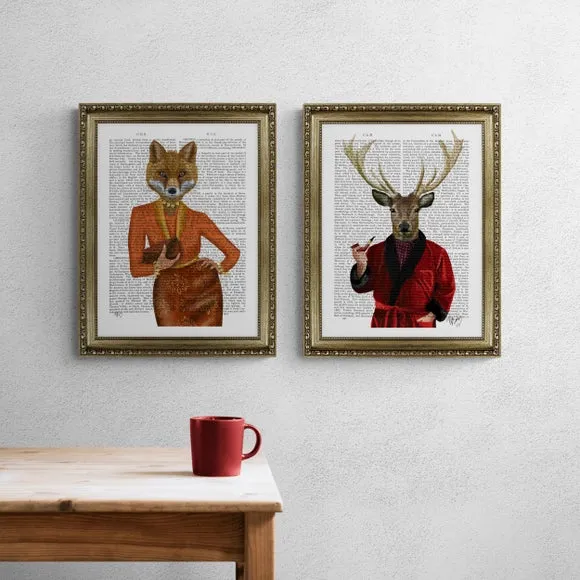 Set of 2 Framed Prints - Antique Gold Frame image