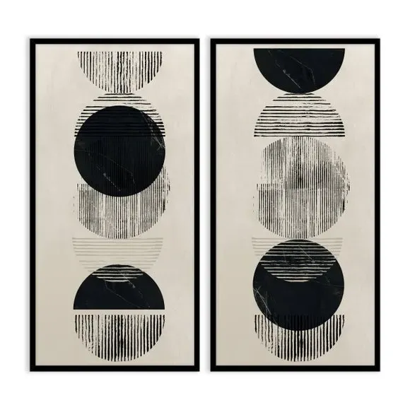 Set of 2 Framed Prints - Black Frame