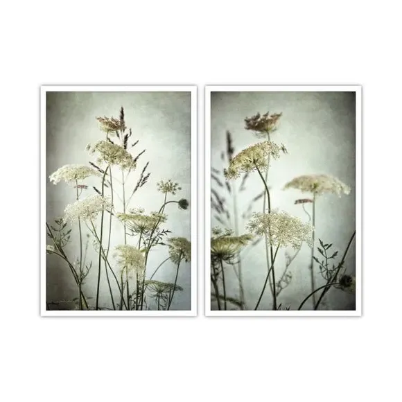 Set of 2 Framed Prints - Green, Glass
