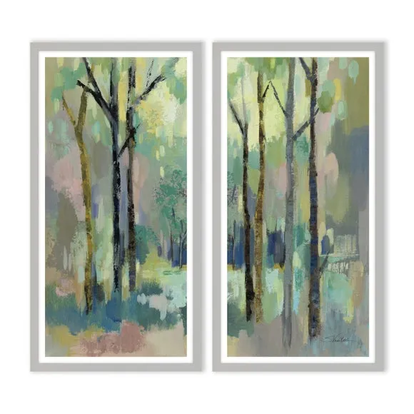 Set of 2 Framed Prints - Grey Frame