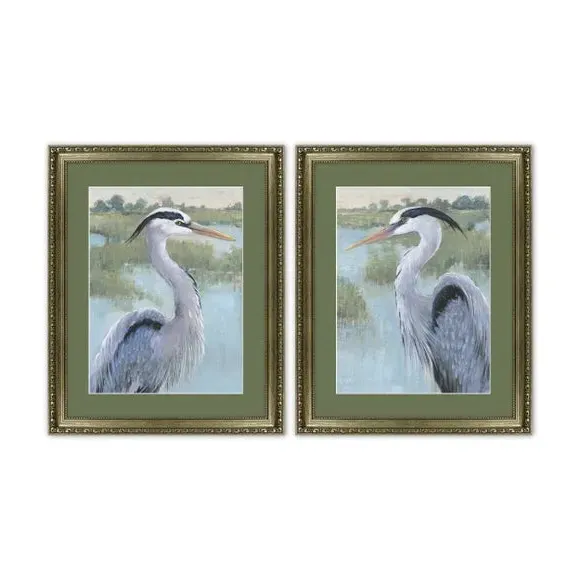 Set of 2 Framed Prints - Multicolor, Gold Frame