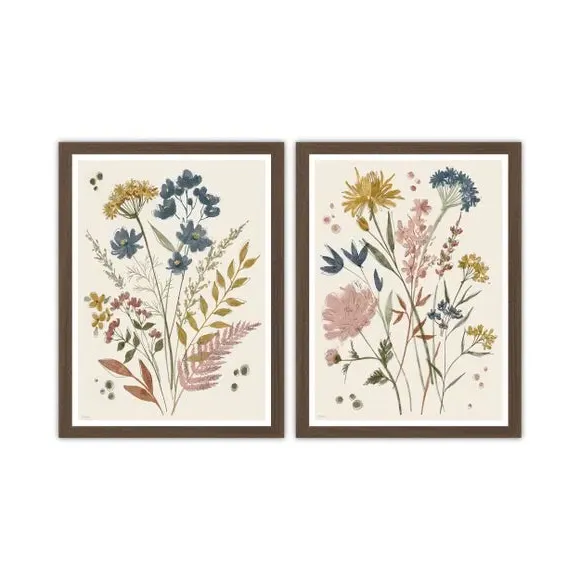 Set of 2 Framed Prints - Multicolor, Paper