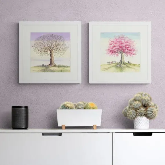 Set of 2 Framed Prints Wildlife - White Frame